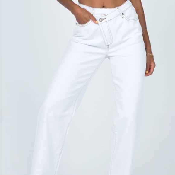 Princess Polly Lioness Lowrider Denim Jeans White - Picture 5 of 6